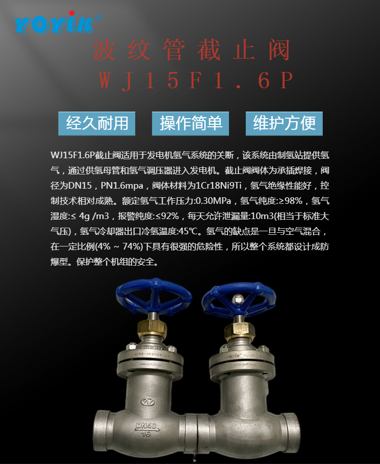 波纹管截止阀WJ15F1.6P 氢系统管道阀门插图